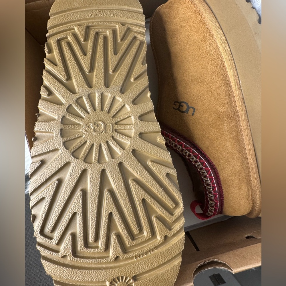 New in Box! Ugg Tazz II Platform Fur Mule Chestnut Size 9 Mule - Picture 9 of 13